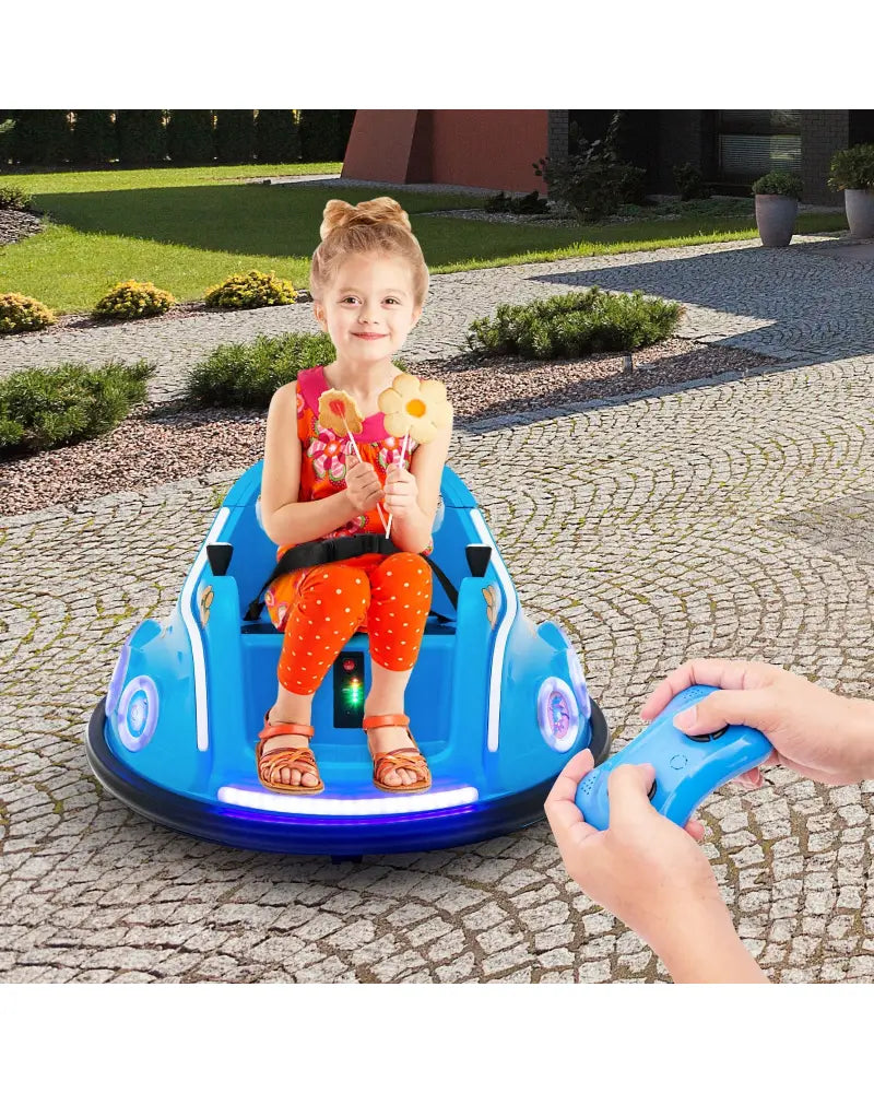 12V Electric Ride On Car with Remote Control and Flashing LED Lights-Navy - Navy - Powered Ride On Toys