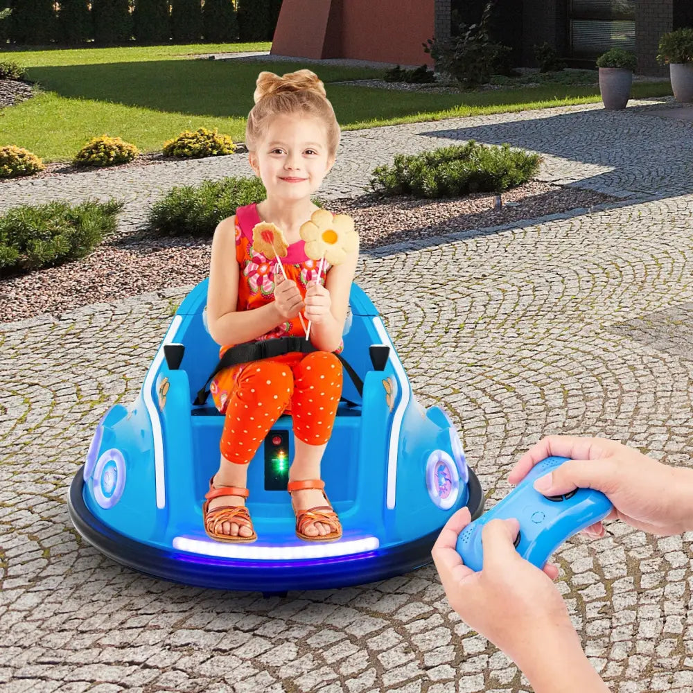 12V Electric Ride On Car with Remote Control and Flashing LED Lights-Navy - Navy - Powered Ride On Toys