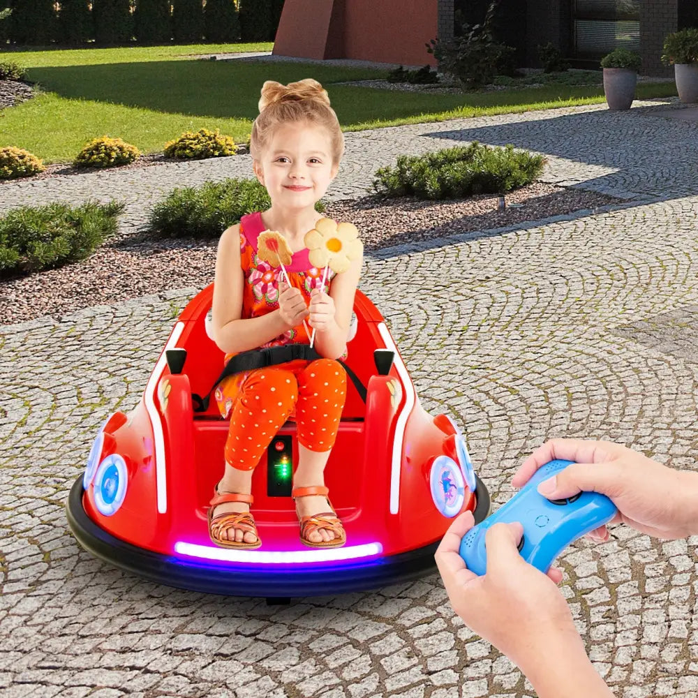 12V Electric Ride On Car with Remote Control and Flashing LED Lights-Red - Red - Powered Ride On Toys