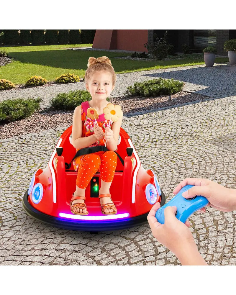 12V Electric Ride On Car with Remote Control and Flashing LED Lights-Red - Red - Powered Ride On Toys