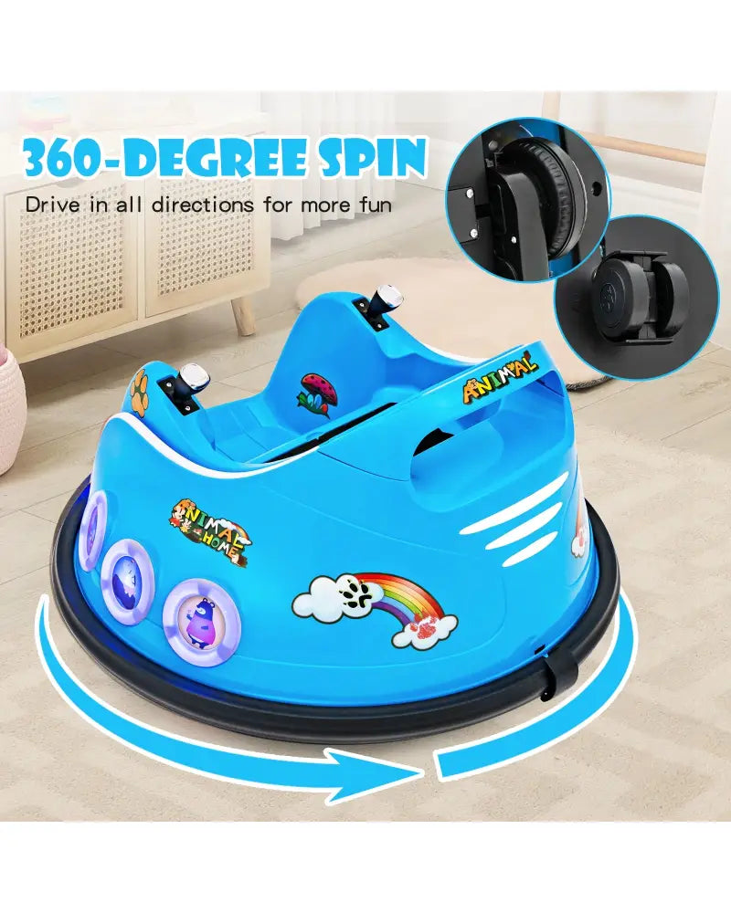 12V Electric Ride On Car with Remote Control and Flashing LED Lights-Navy - Navy - Powered Ride On Toys
