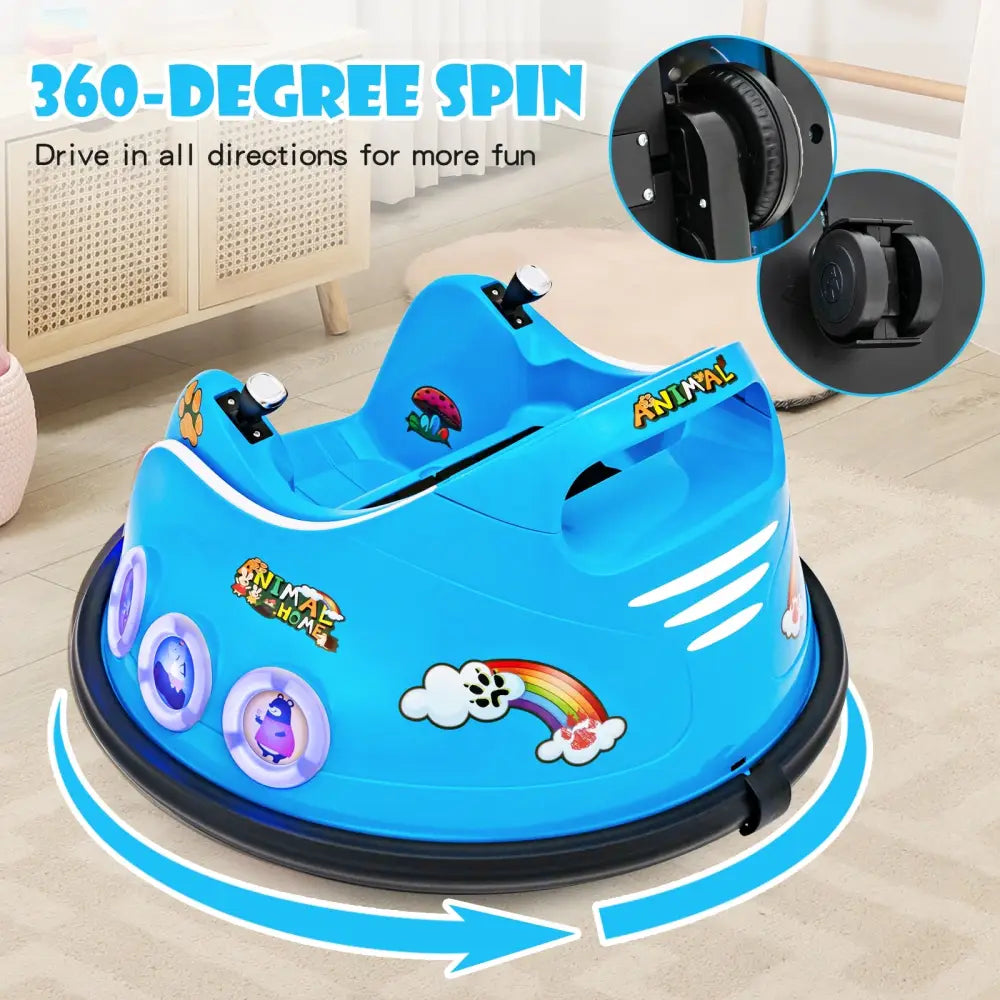 12V Electric Ride On Car with Remote Control and Flashing LED Lights-Navy - Navy - Powered Ride On Toys