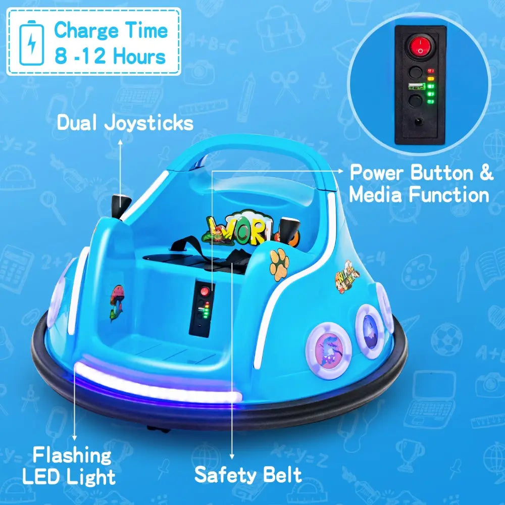 12V Electric Ride On Car with Remote Control and Flashing LED Lights-Navy - Navy - Powered Ride On Toys