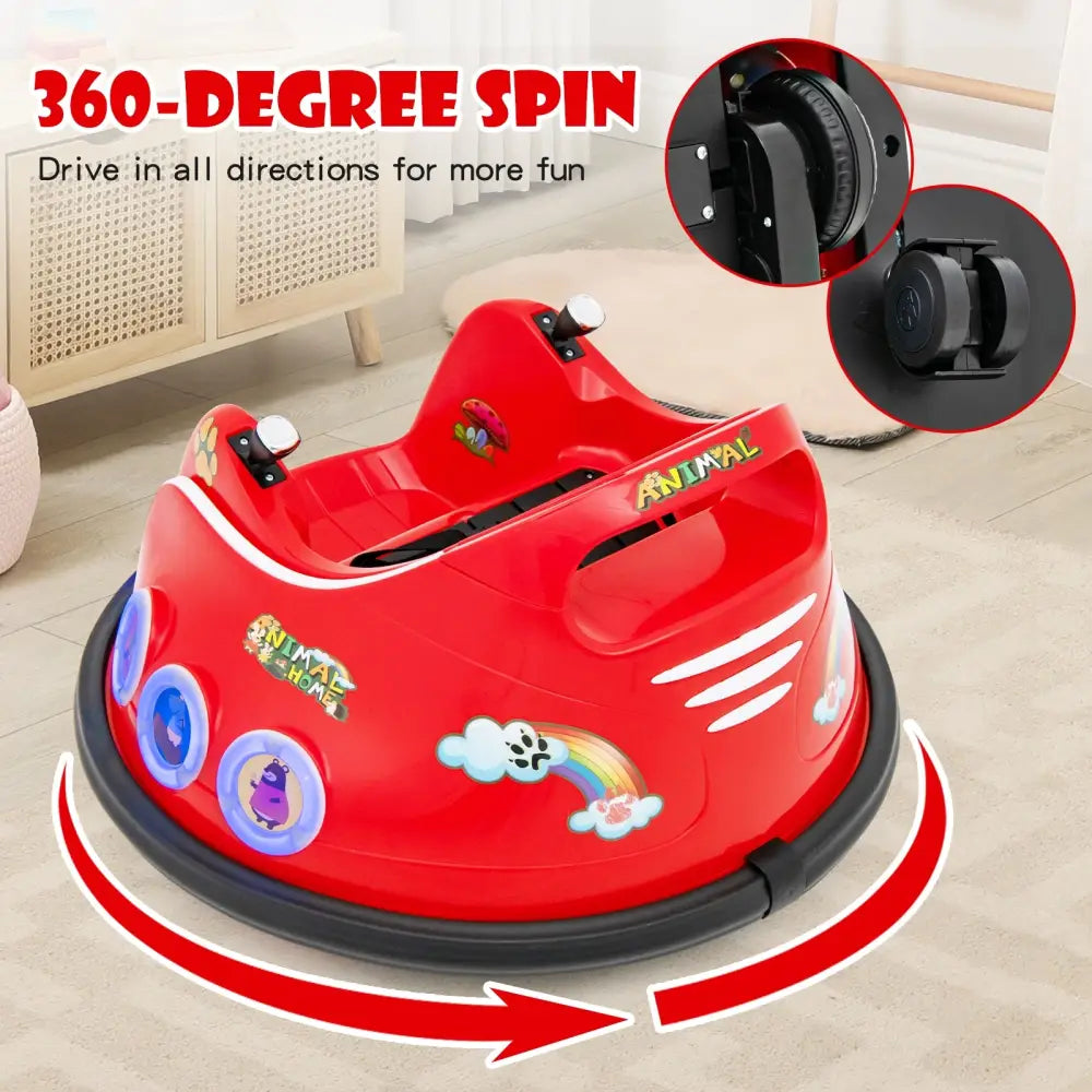 12V Electric Ride On Car with Remote Control and Flashing LED Lights-Red - Red - Powered Ride On Toys