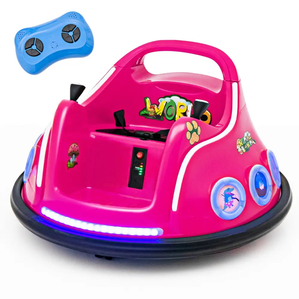 12V Electric Ride On Car with Remote Control and Flashing LED Lights-Pink - Pink - Powered Ride On Toys