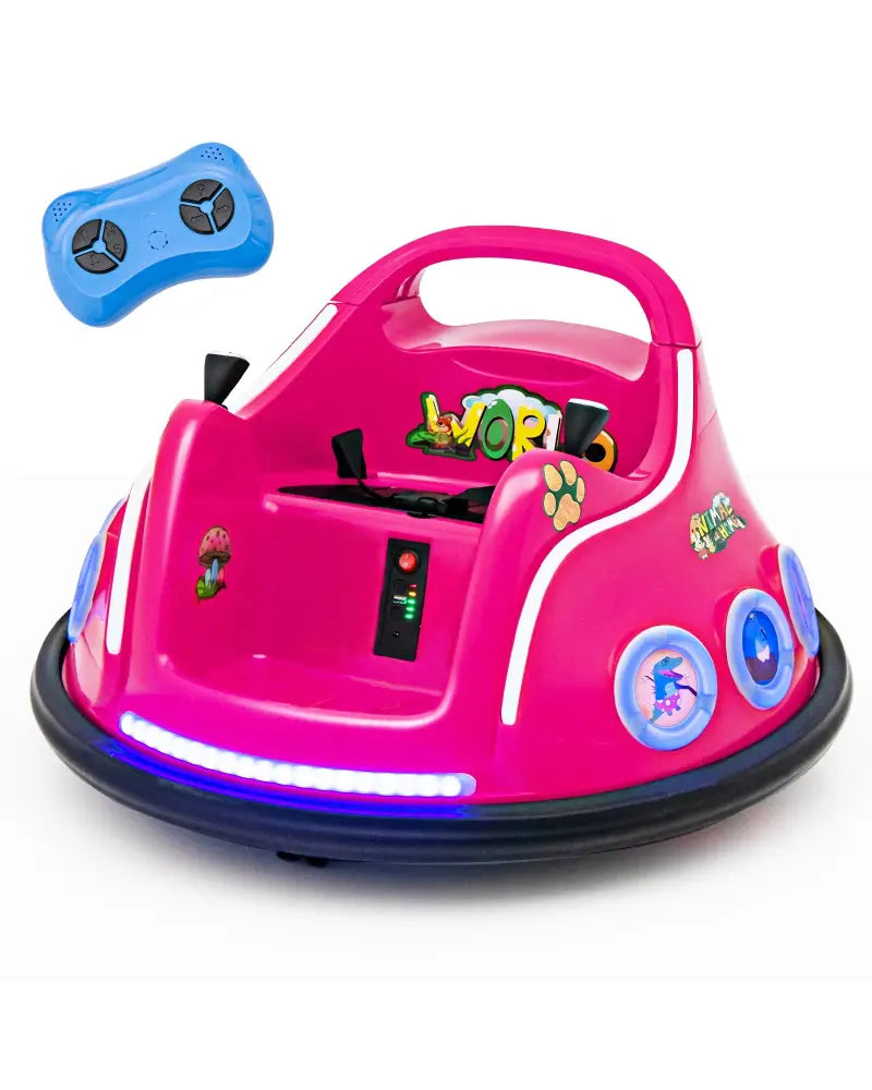 12V Electric Ride On Car with Remote Control and Flashing LED Lights-Pink - Pink - Powered Ride On Toys