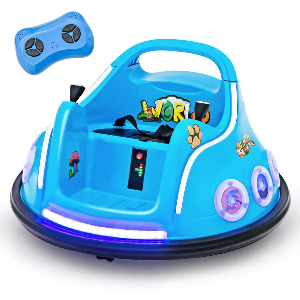 12V Electric Ride On Car with Remote Control and Flashing LED Lights-Navy - Navy - Powered Ride On Toys