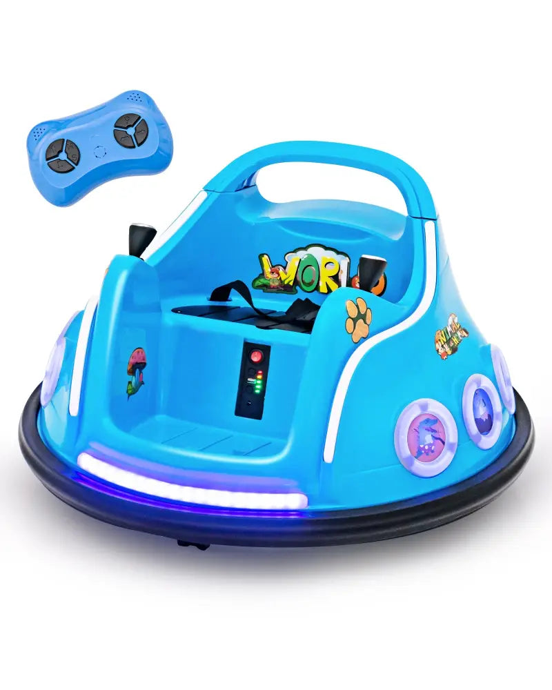 12V Electric Ride On Car with Remote Control and Flashing LED Lights-Navy - Navy - Powered Ride On Toys