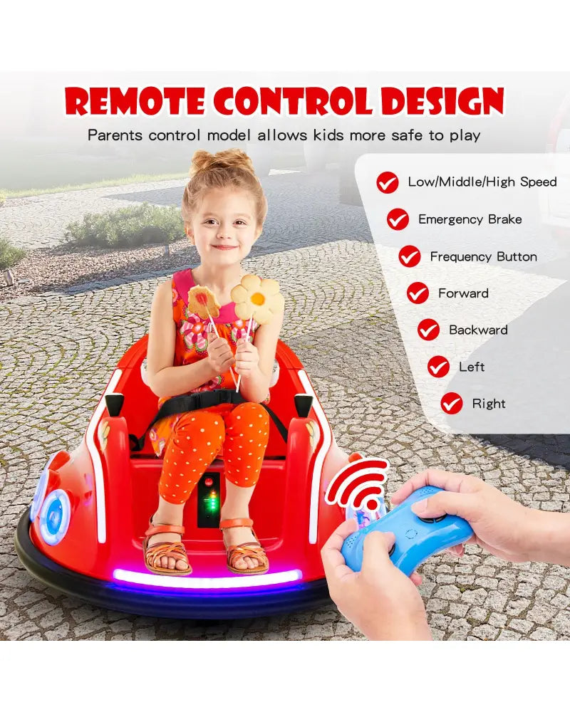 12V Electric Ride On Car with Remote Control and Flashing LED Lights-Red - Red - Powered Ride On Toys