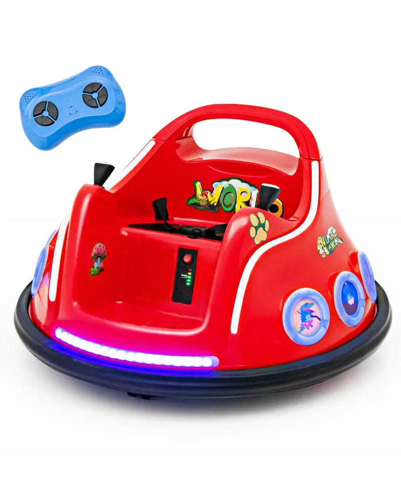 12V Electric Ride On Car with Remote Control and Flashing LED Lights-Red - Red - Powered Ride On Toys