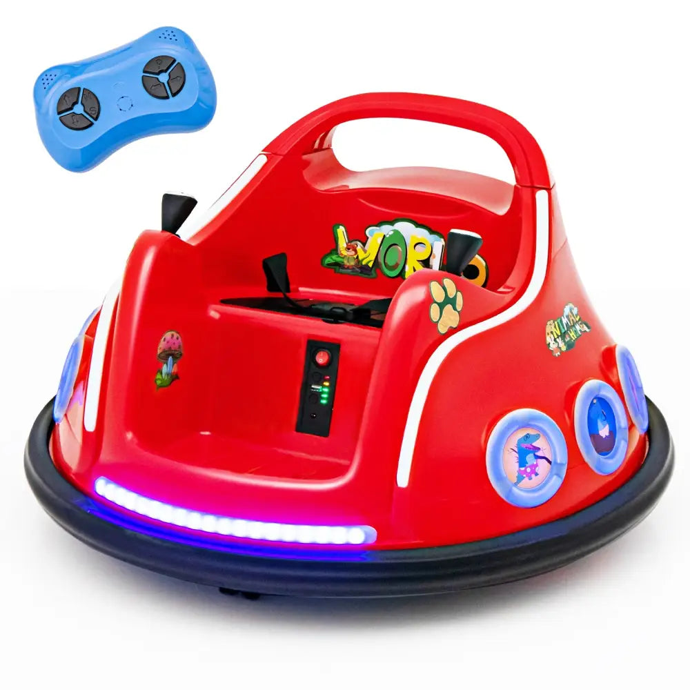 12V Electric Ride On Car with Remote Control and Flashing LED Lights-Red - Red - Powered Ride On Toys