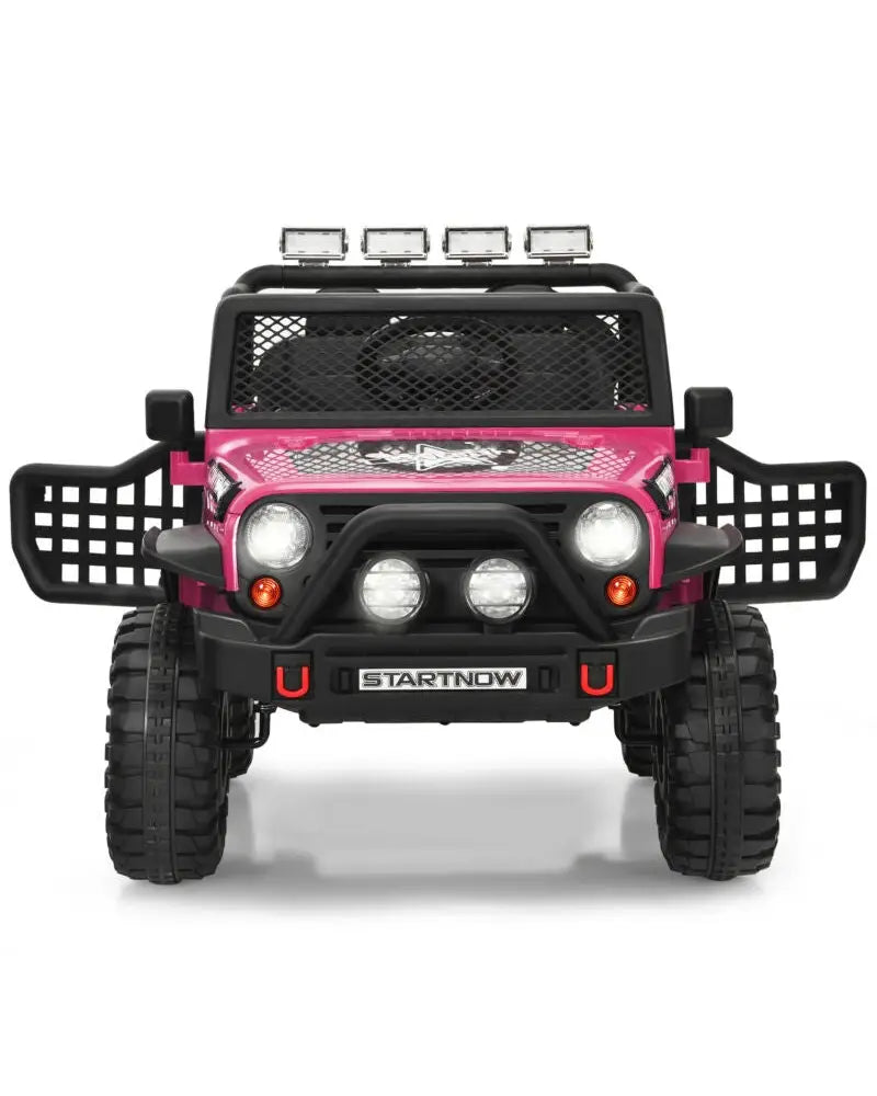 12V Kids Electric Ride On Truck with Remote Control and Operation Lever-Pink - Pink - Powered Ride On Toys