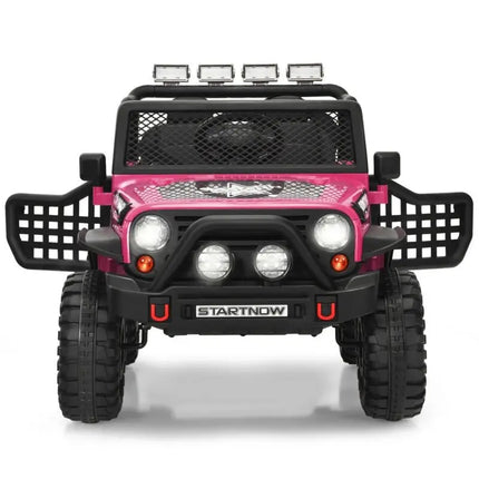 12V Kids Electric Ride On Truck with Remote Control and Operation Lever - Pink - Oasis Home Essentials