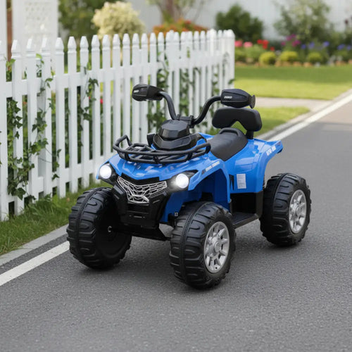 12V Kids Ride On ATV 4 Wheeler with MP3 and Headlights-Blue - Blue - Powered Ride On Toys