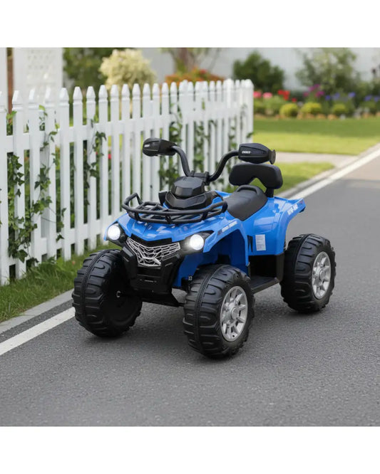 12V Kids Ride On ATV 4 Wheeler with MP3 and Headlights-Blue - Blue - Powered Ride On Toys