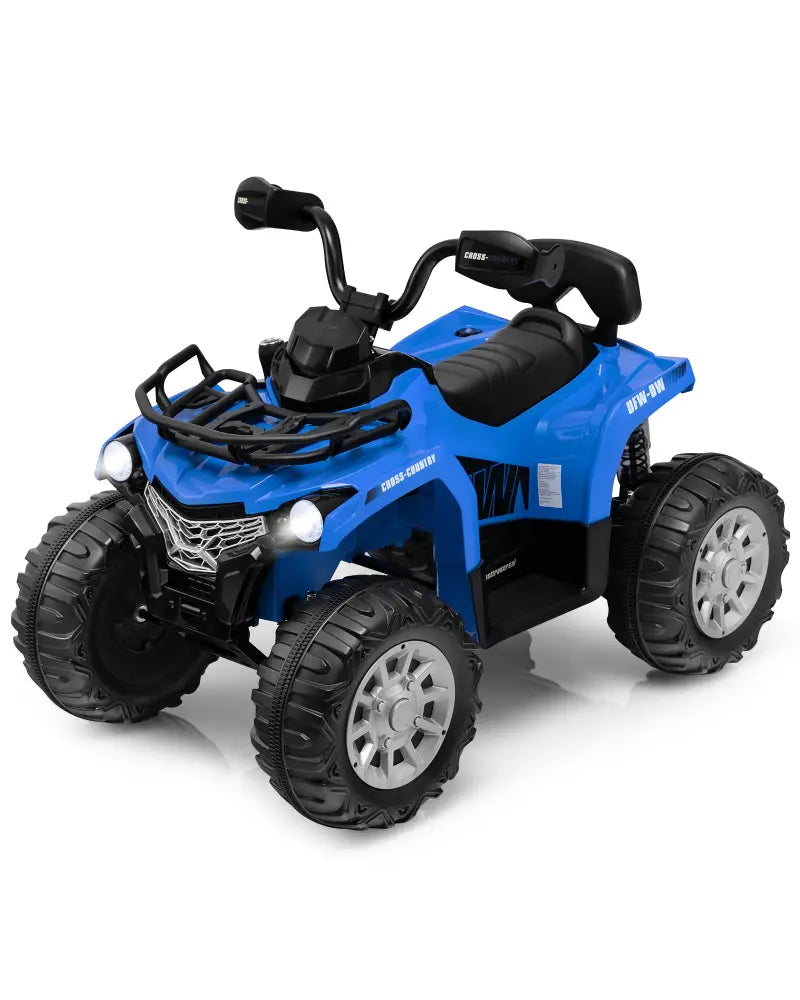 12V Kids Ride On ATV 4 Wheeler with MP3 and Headlights-Blue - Blue - Powered Ride On Toys