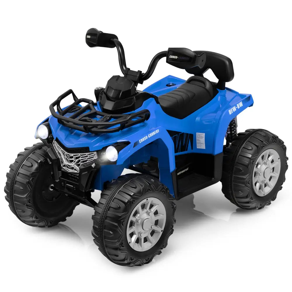 12V Kids Ride On ATV 4 Wheeler with MP3 and Headlights-Blue - Blue - Powered Ride On Toys