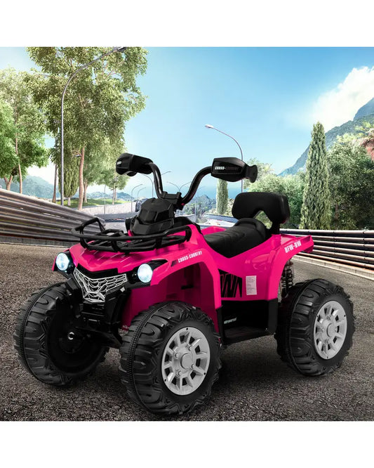 12V Kids Ride On ATV 4 Wheeler with MP3 and Headlights-Pink - Pink - Powered Ride On Toys