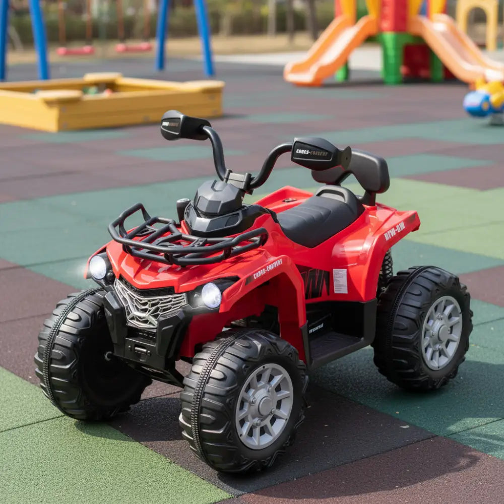 12V Kids Ride On ATV 4 Wheeler with MP3 and Headlights-Red - Red - Powered Ride On Toys