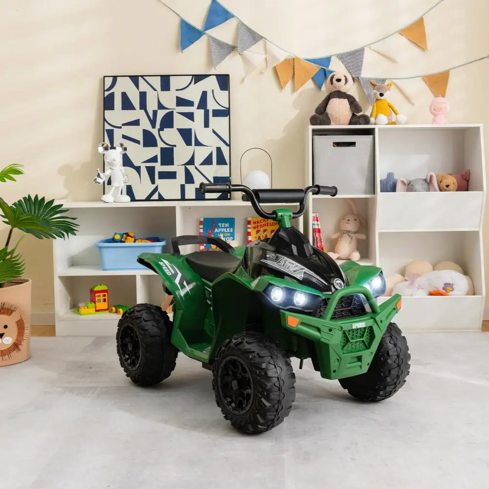12V Kids Ride On ATV with High/Low Speed and Comfortable Seat-Army Green - Army Green - Powered Ride On Toys