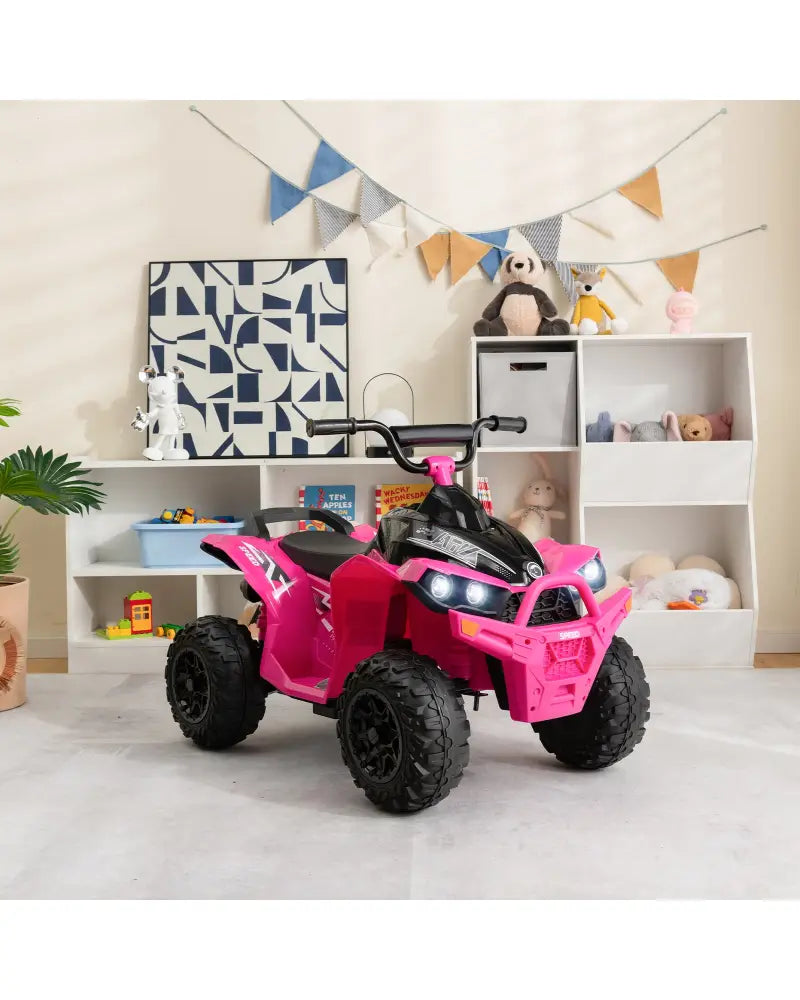 12V Kids Ride On ATV with High/Low Speed and Comfortable Seat - Pink - Powered Ride On Toys