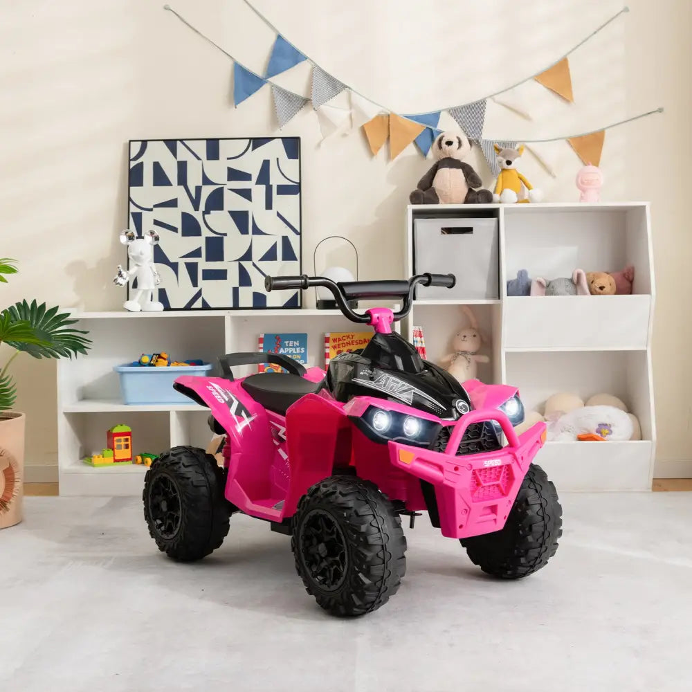 12V Kids Ride On ATV with High/Low Speed and Comfortable Seat - Pink - Powered Ride On Toys