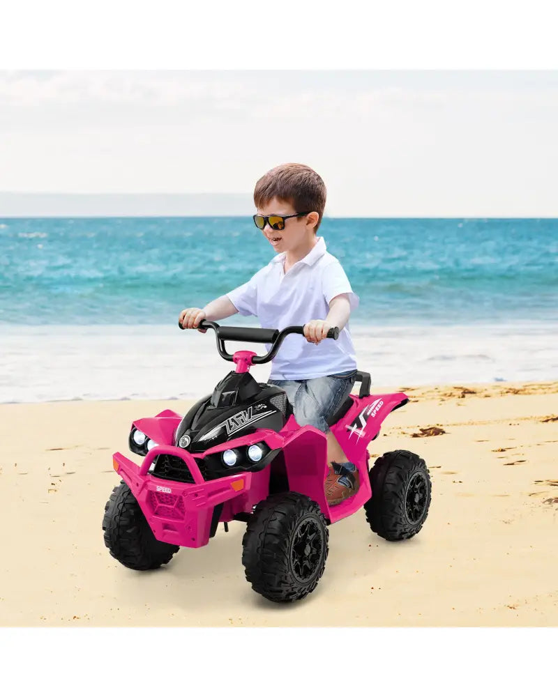 12V Kids Ride On ATV with High/Low Speed and Comfortable Seat - Pink - Powered Ride On Toys