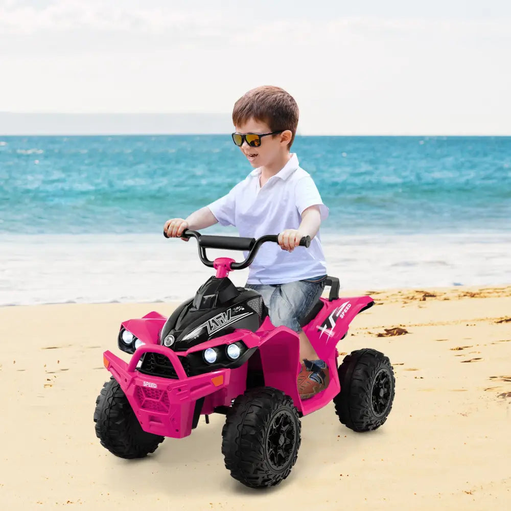 12V Kids Ride On ATV with High/Low Speed and Comfortable Seat - Pink - Powered Ride On Toys