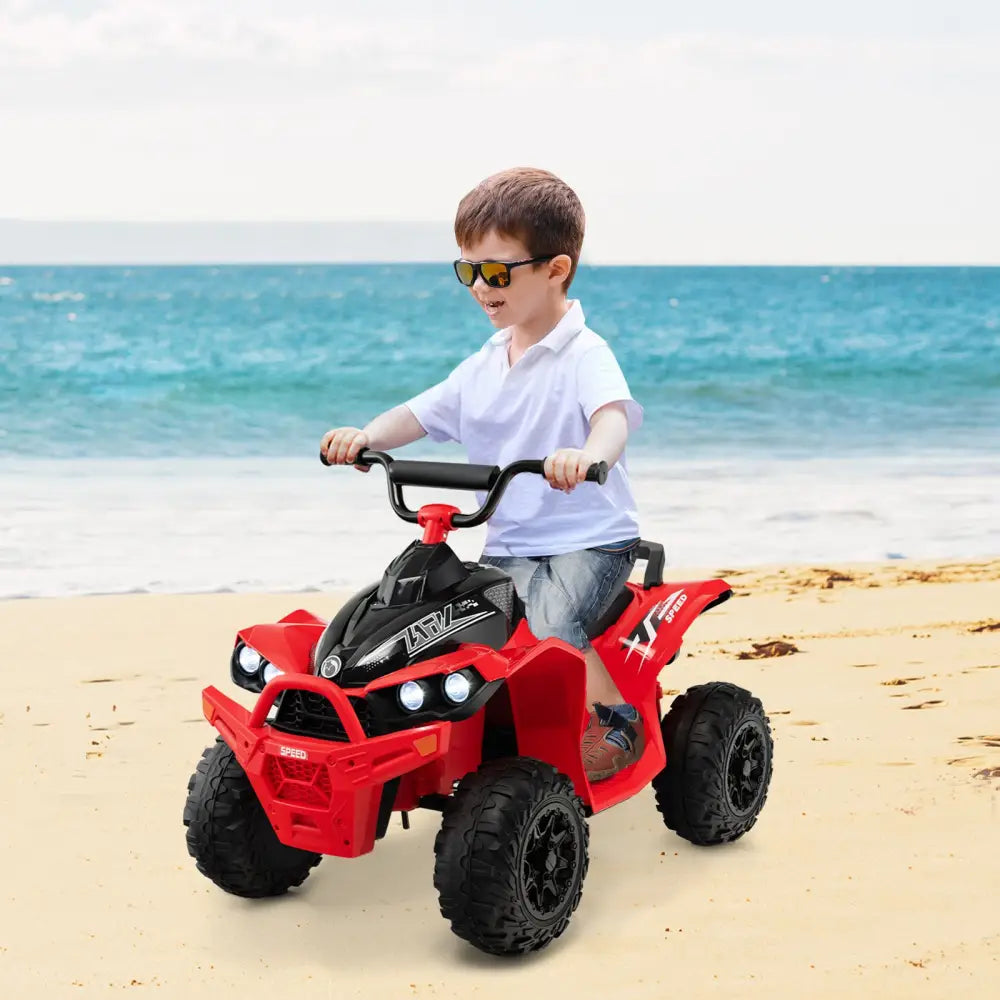 12V Kids Ride On ATV with High/Low Speed and Comfortable Seat-Red - Red - Powered Ride On Toys