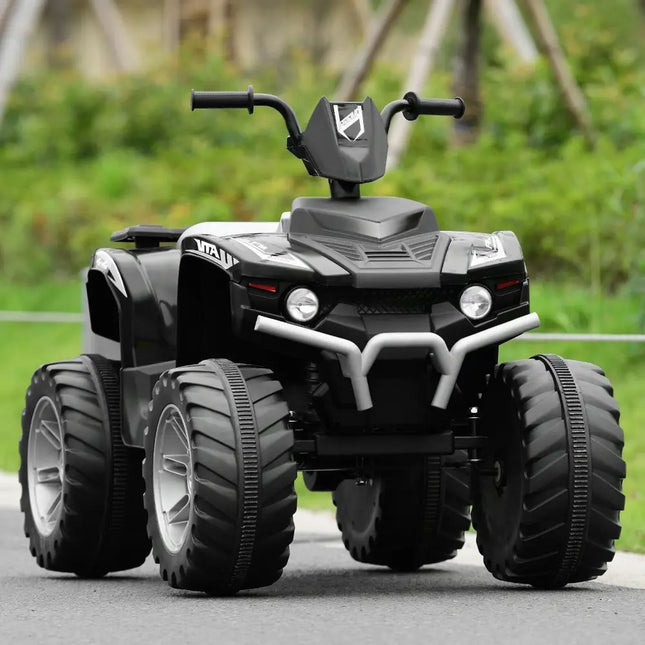 12V Kids Ride on ATV with LED Lights and Treaded Tires and LED lights - Black - Oasis Home Essentials