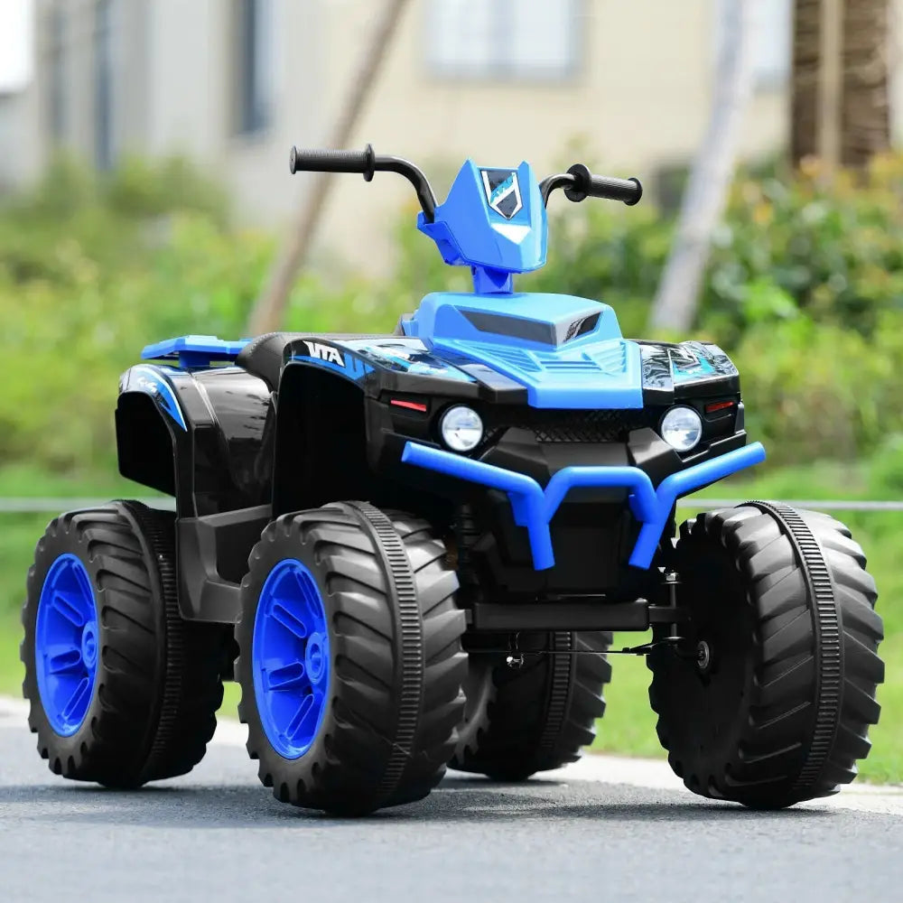 12V Kids Ride on ATV with LED Lights and Treaded Tires and LED lights - Navy - Oasis Home Essentials