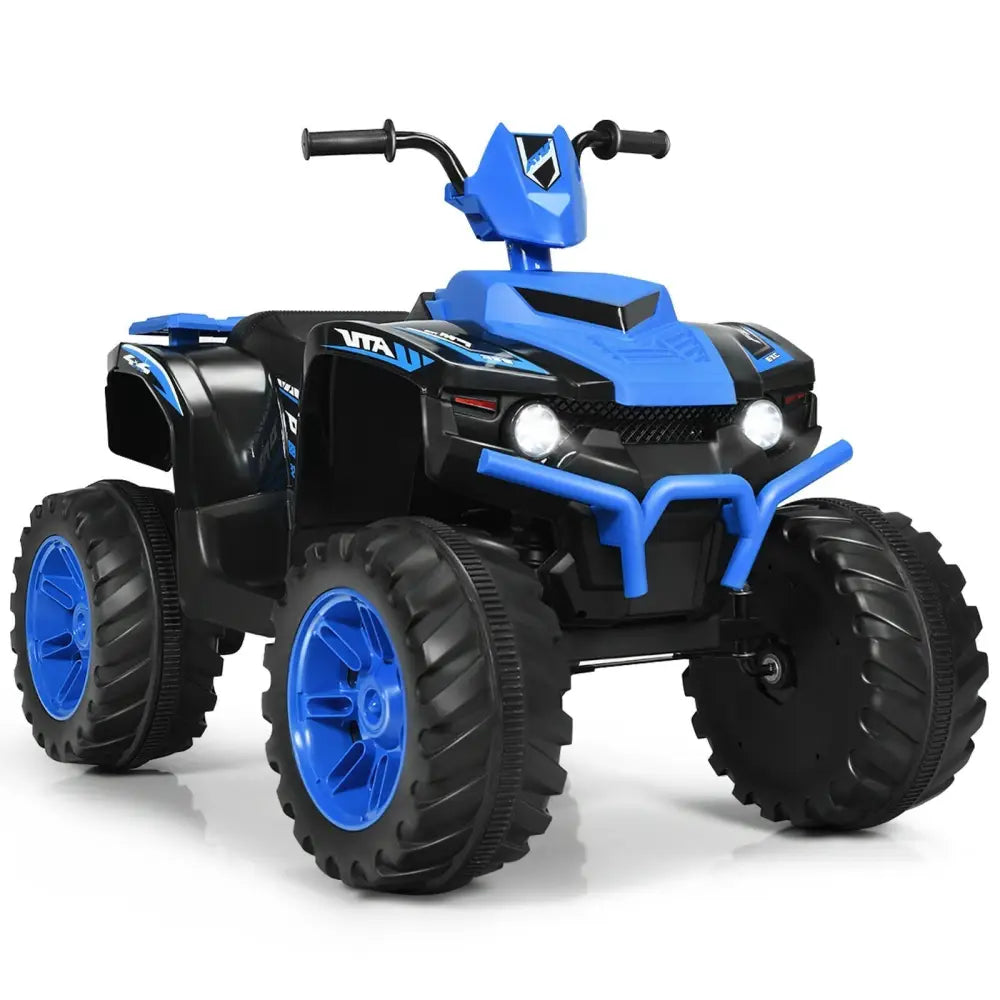 12V Kids Ride on ATV with LED Lights and Treaded Tires and LED lights - Navy - Oasis Home Essentials