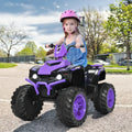 12V Kids Ride on ATV with LED Lights and Treaded Tires and LED lights-Purple - Purple - Powered Ride On Toys