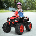12V Kids Ride on ATV with LED Lights and Treaded Tires and LED lights - Red - Oasis Home Essentials