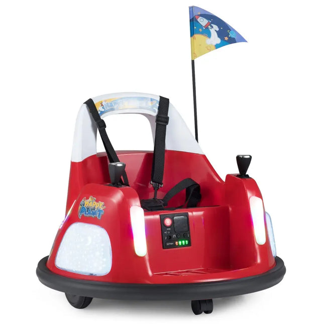 12V Kids Ride On Bumper Car with Remote Control and Flashing Lights - Red - Oasis Home Essentials