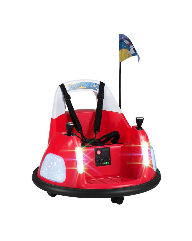 12V Kids Ride On Bumper Car with Remote Control and Flashing Lights-Red - Red - Powered Ride On Toys
