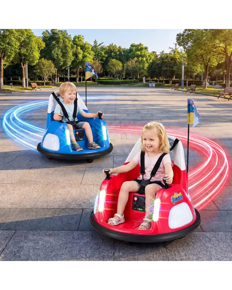 12V Kids Ride On Bumper Car with Remote Control and Flashing Lights-Red - Red - Powered Ride On Toys