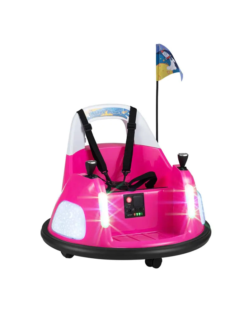 12V Kids Ride On Bumper Car with Remote Control and Flashing Lights-Pink - Pink - Powered Ride On Toys