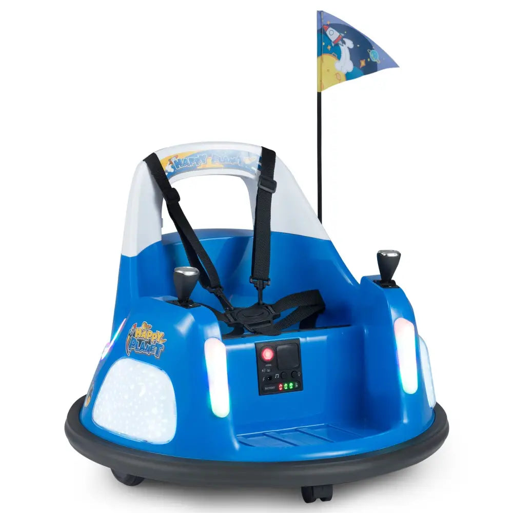 12V Kids Ride On Bumper Car with Remote Control and Flashing Lights-Blue - Blue - Powered Ride On Toys
