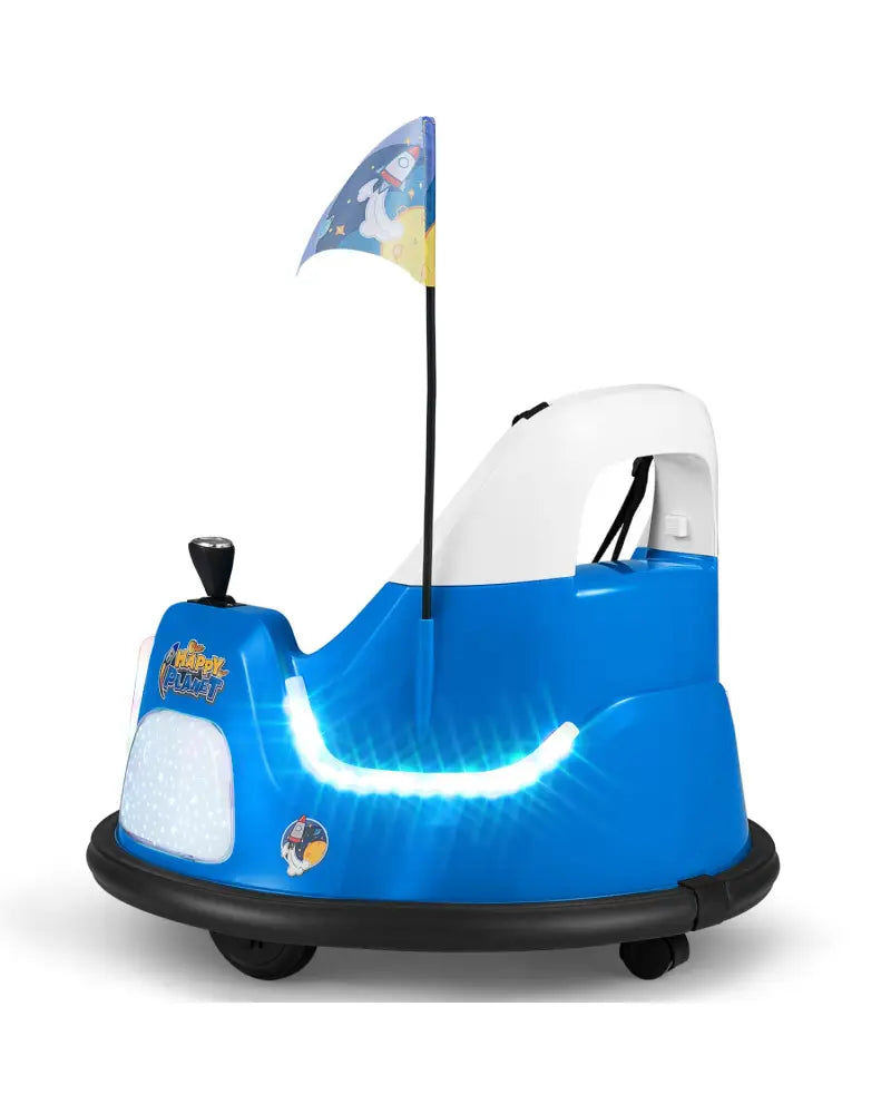 12V Kids Ride On Bumper Car with Remote Control and Flashing Lights-Blue - Blue - Powered Ride On Toys