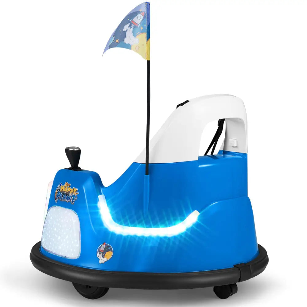 12V Kids Ride On Bumper Car with Remote Control and Flashing Lights-Blue - Blue - Powered Ride On Toys