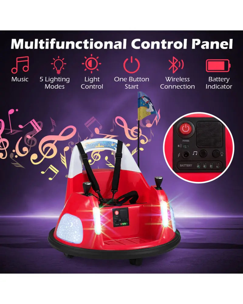 12V Kids Ride On Bumper Car with Remote Control and Flashing Lights-Red - Red - Powered Ride On Toys