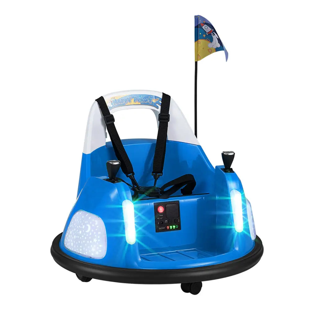 12V Kids Ride On Bumper Car with Remote Control and Flashing Lights-Blue - Blue - Powered Ride On Toys