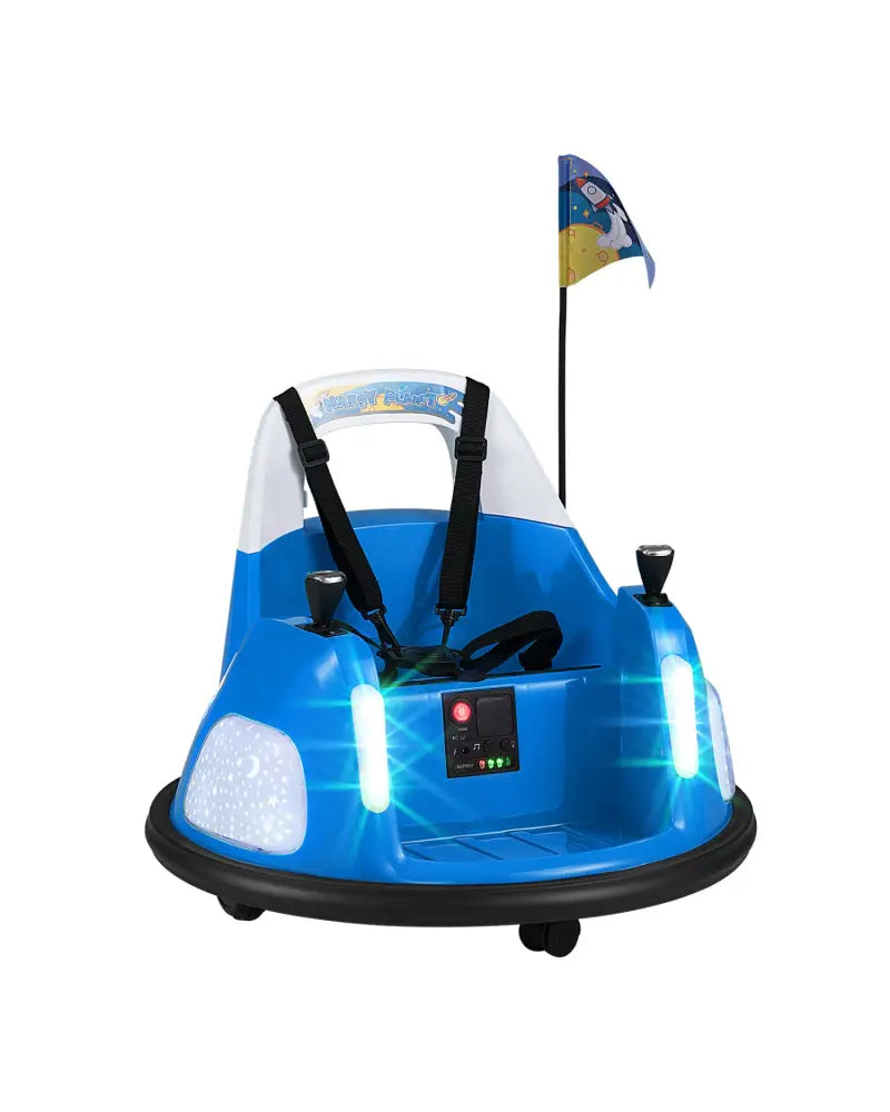 12V Kids Ride On Bumper Car with Remote Control and Flashing Lights-Blue - Blue - Powered Ride On Toys