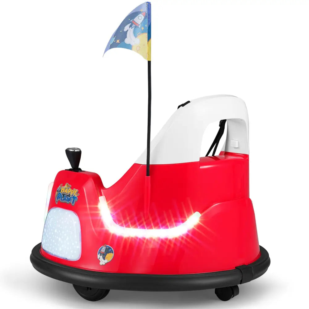 12V Kids Ride On Bumper Car with Remote Control and Flashing Lights-Red - Red - Powered Ride On Toys