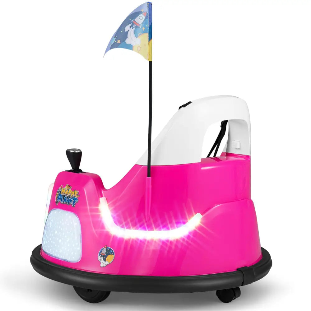 12V Kids Ride On Bumper Car with Remote Control and Flashing Lights-Pink - Pink - Powered Ride On Toys