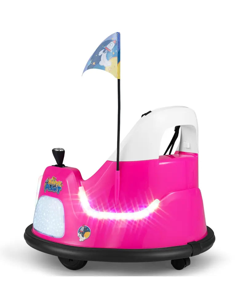 12V Kids Ride On Bumper Car with Remote Control and Flashing Lights-Pink - Pink - Powered Ride On Toys