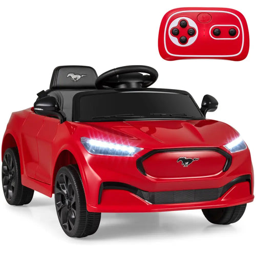 12V Kids Ride on Car Licensed Ford Mach E with Parent Control and Horn-Red - Red - Powered Ride On Toys