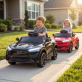 12V Kids Ride on Car Licensed Ford Mach E with Parent Control and Horn-Black - Black - Powered Ride On Toys