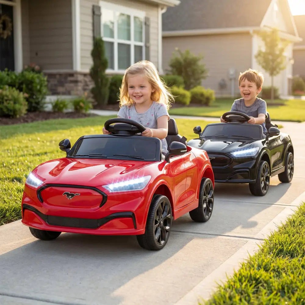 12V Kids Ride on Car Licensed Ford Mach E with Parent Control and Horn-Red - Red - Powered Ride On Toys